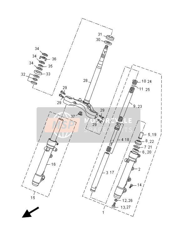 Yamaha YP250R (MBL2) 2015 Steering for a 2015 Yamaha YP250R (MBL2)